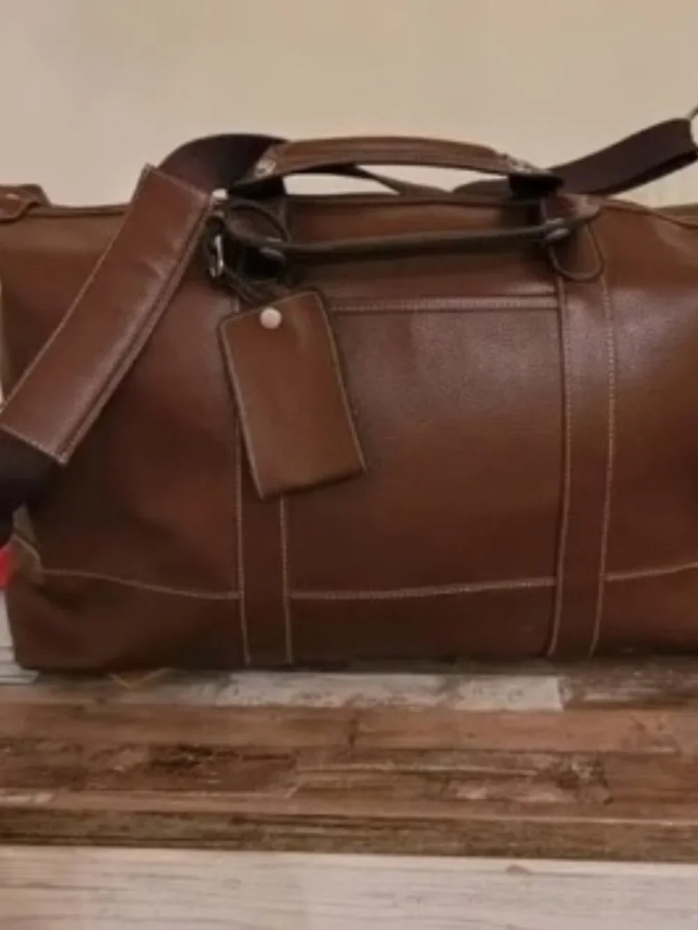 Barrington Premium Florentine Leather Captains Bag Duffle Weekender Carry on